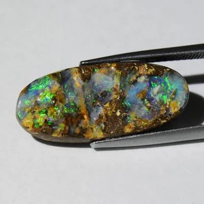 💎 6.33 克拉 22x9.5 毫米椭圆形天然半清洁巨石蛋白石 - 昆士兰宝石 — 第 1/4 张图片