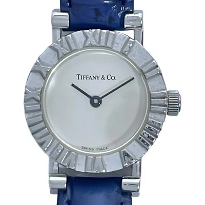 Auténtico TIFFANY&Co. Reloj de pulsera Atlas Round S0640 0****** azul para mujer Foto 1 de 4