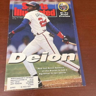April 27, 1992 Deion Sanders Atlanta Braves Sports Illustrated - Image 1 of 3