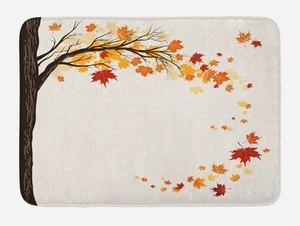 Ambesonne Fall Bath Mat Leaf Group Motion in Mother Earth Transition from Sum... - Picture 1 of 2