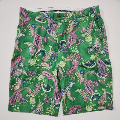 Pantalones Cortos Polo Ralph Lauren Para Hombre 36 Paisley Estampado Floral Informal Chino Verde Foto 1 de 4