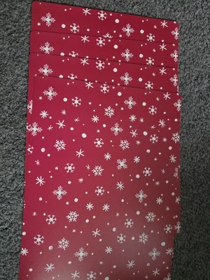 Christmas Winter Placemats Holiday Red Silver White Snowflake Set of 4 - Image 1 of 2