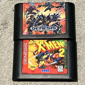 Lot Of 2 X-Men 1 2 Clone Wars Sega Genesis 1995 Cart Only Authentic Tested - Picture 1 of 6