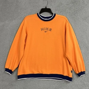 Nike Sweatshirt YOUTH XL 16/18 Orange Blue Arch Logo Center Swoosh Crewneck Y2k - Picture 1 of 24