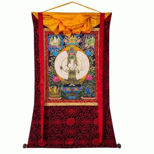 Arte Avalokiteshvara Thangka, Avalokitesvara Thanka, Guanyin - Imagen 1 de 9