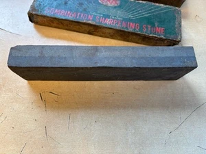 Vintage Silicon Carbide Combination Sharpening Stone Oil Stone Hone In Box, - Picture 1 of 7