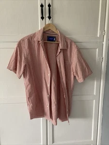 Jack & Jones Orange Stripped Shirt Short Sleeved Large - Picture 1 of 2