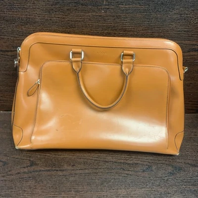 Bolsa de trabalho feminina LODIS couro marrom bronzeado alça superior maleta estilo trabalho carreira - Imagem 1 de 4
