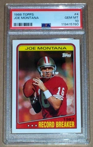 Joe Montana 1988 (Record Breaker) #4 Topps PSA 10 San Francisco 49ers - Imagen 1 de 3