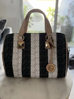 Cartera Michael Kors Grayson Mediana de Lona Signature Marrón Multi $298 Nueva con Etiquetas Foto 1 de 4