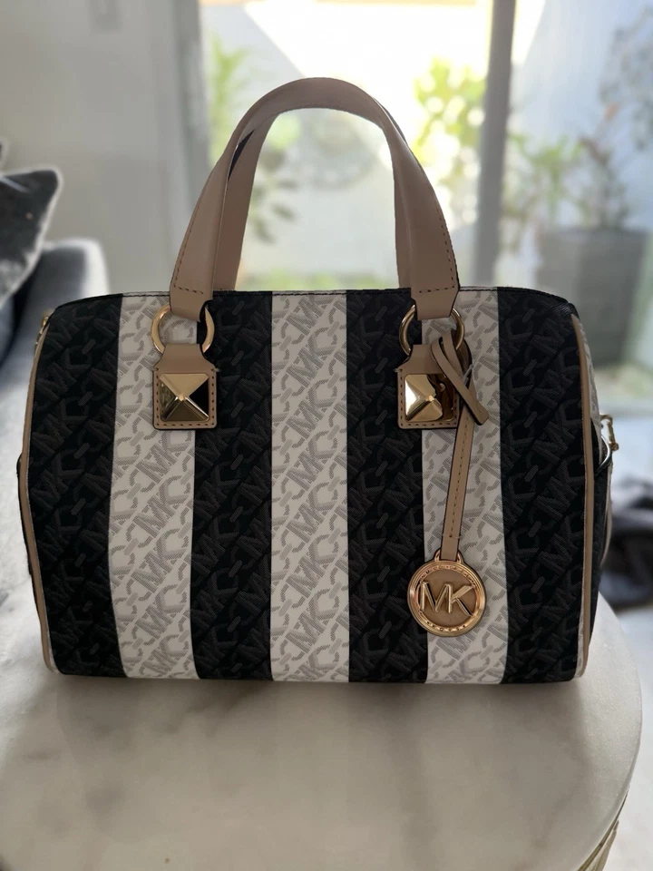 Cartera Michael Kors Grayson Mediana de Lona Signature Marrón Multi $298 Nueva con Etiquetas Foto 1 de 4