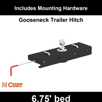CURT 鹅颈挂架适用于 2020 - 2025 雪佛兰 Silverado 3500 高清,30K,6.75 英尺床 — 第 1/4 张图片