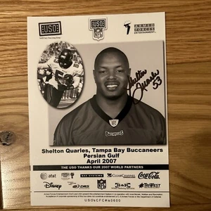 Two Shelton Quarles USO Persian Gulf 2007 Autographed 5x7 Photos Tampa Bay Bucs - Picture 1 of 2