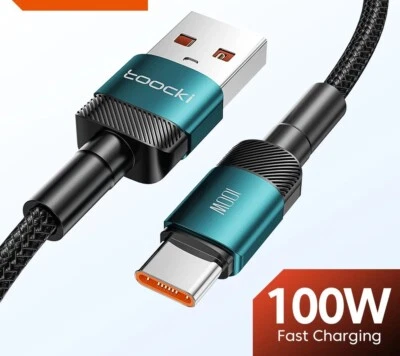 TOOCKI USB A to Type C Cable 6A 100W Fast Charger Braided Long Lead 0.25M 1M 2M 3M