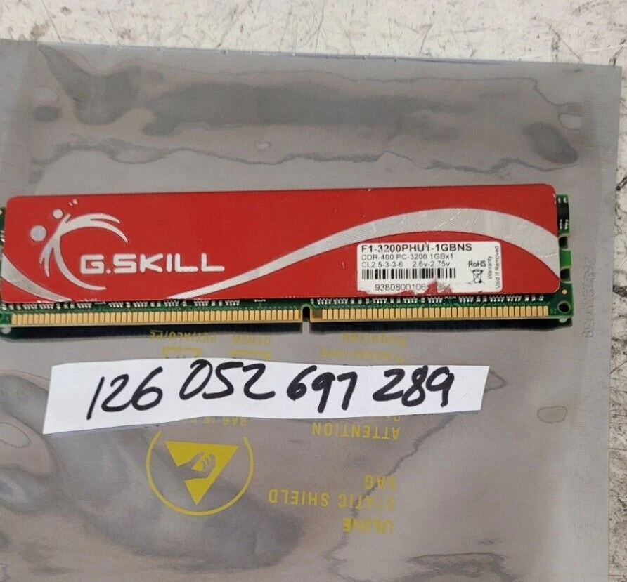   1GB DDR 400 PC PC3200 3200 DDR-400  64x8 16CHIPS 184PIN  NON-ECC   2.6V-2.75V - Image 1 of 1