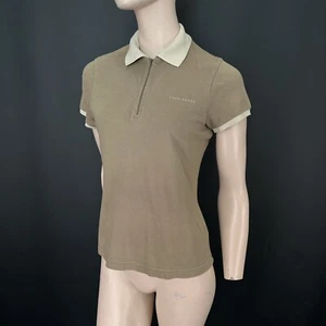 Fred Perry Polo Shirt Size 12 Women’s Light Green Zip Pocket Collar Logo Classic - Picture 1 of 12