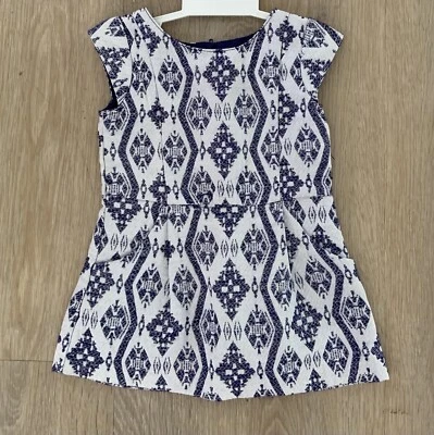 Osh Kosh Girl’s Size 18 Months Navy & White Printed Sleeveless Lined Dress - Image 1 of 4