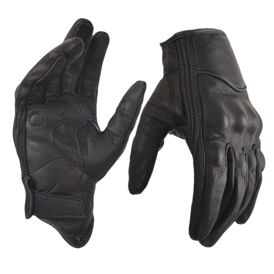 Motorcycle Gloves Motorbike Full Finger Genuine Goatskin Leather Dirt Bike Glove - Image 1 of 4