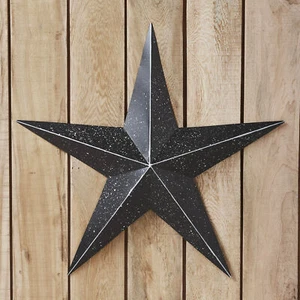 Faceted Metal Star Black Wall Hanging 24x24 VHC Brands - Picture 1 of 7