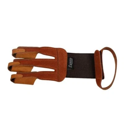 Archery Shooting Gloves 3 Finger Leather Recurve Bow Protective Archery Tab - Image 1 of 4