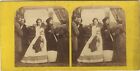 Sc&#232;ne de genre Femme &#233;l&#233;gante Salon Mode Photo Stereo Vintage Albumine ca 1865