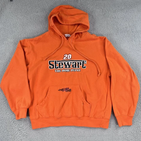 Tony Stewart Hoodie Sweatshirt Large Orange #20 Home Depot NASCAR Gibbs Racing Cover