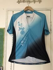 Novara Womens Large Bike Cycling Jersey Shirt Short Sleeve Blue/White/Black