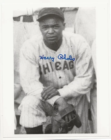 Harry Rhodes, Chicago American Giants, Negro Leagues baseball signed 8x10 photo Cover