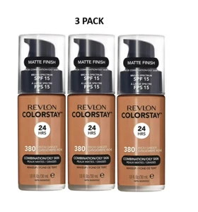 Revlon Colorstay 24HR Foundation COMBINATION/OILY 380 Rich Ginger 1oz Ea 3pcs - Picture 1 of 1