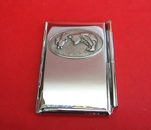Winnie-the-Pooh Chrome Notebook / Card Holder & Pen Pooh Gift Pooh Bear Gift - Picture 1 of 2