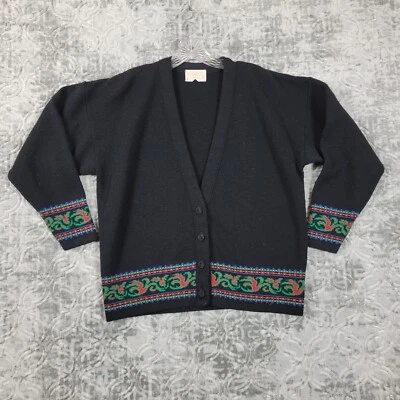 Cárdigan Suéter Pendleton Vintage Para Mujer XL Negro Hecho en EE. UU. Lana al Aire Libre Foto 1 de 4