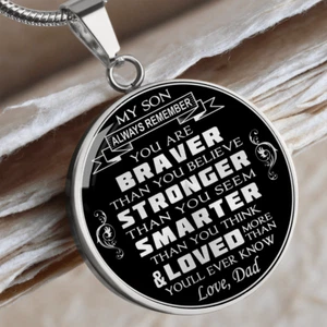 Great Dad To Son Unique Luxury Necklace Gift From Father Daddy Papa for Birthday - Picture 1 of 6