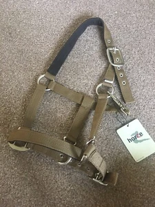 Horze Headcollar Neoprene Lined Pony Size Brown Beige Olive - Picture 1 of 1