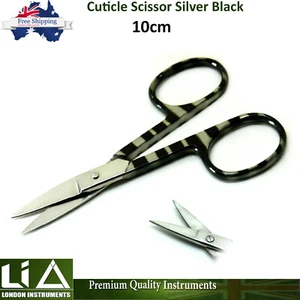 Cuticle Nail Scissors Silver Black Color Fancy Nail Clipper Art Nail Scheres New - Picture 1 of 5