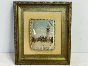 Antique “Saint Mark's Square and Basilica” Venice Collectible Pillow Framed - Picture 1 of 10