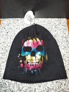 Gorro calavera arco iris negro unisex. Talla única para la mayoría. Marca Pugs. Nuevo con etiqueta - Imagen 1 de 2