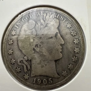 Mezzo dollaro da barbiere 1905 S - Foto 1 di 8