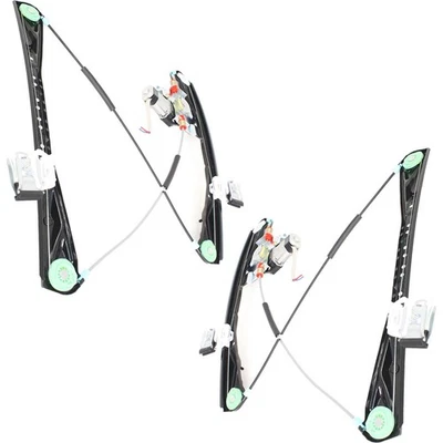 Комплект из пары передних регуляторов стеклоподъемников с двигателем для 00-02 Lincoln LS S-Type - Изображение 1 из 4