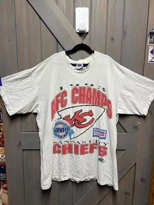 Camiseta blanca XL Apex Kansas City Chiefs 1993 AFC Champs Super Bowl XXVIII NFL Foto 1 de 4