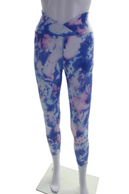 Year Of Ours Womens High Rise Stretch Knit Tie Dyed Ankle Blue Pink Size Small - Image 1 of 4