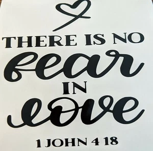 Calcomanía de pared religiosa versículo bíblico inspiradora para automóvil no hay miedo en el amor - Imagen 1 de 2