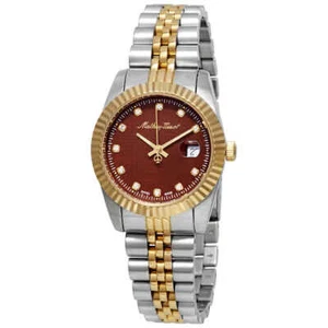 Mathey-Tissot Rolly III Crystal Brown Dial Ladies Watch D810BM - Picture 1 of 3
