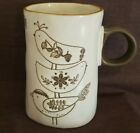 "I Love It"  Handsome Ivory Ceramic Birds Embossed Coffee Tea Cup Mug,Big, New