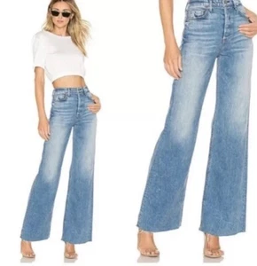 GRLFRND Denim Carla Wide Leg High Rise Jeans, NWT, SZ 28 - Picture 1 of 7