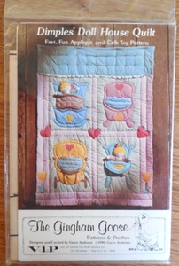 NEW Gingham Goose "Dimples' Doll House" Baby Crib Quilt & Toy Pattern sz 45x60 - Picture 1 of 3