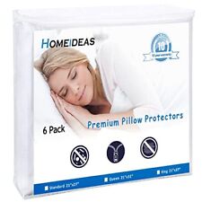 6-Pack Pillow Protectors with Zipper King Size - Waterproof Pillow Protectors...