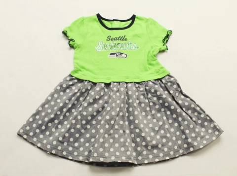 Seattle Seahawks Girl's NFL Shop Short Sleeve Tailgate Dress DM9 Green Size 4T Cover