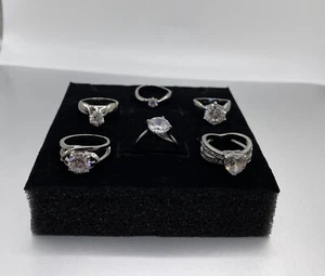 Anillo solitario de zafiro blanco talla 5 - Imagen 1 de 24