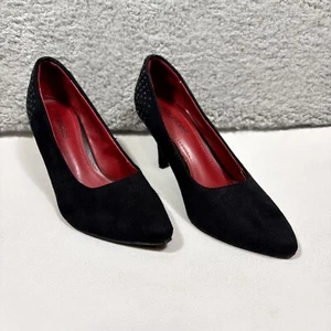 Maurices Heel Shoes Women's Size 6 Black Suede Classic Stiletto Leather Sole - Picture 1 of 8