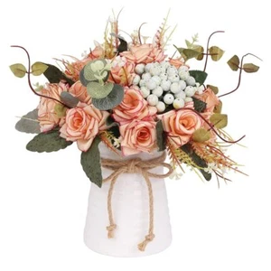 Artificial Flowers Table Centerpieces Decoration Rustic Floral Arrangement Si... - Picture 1 of 7